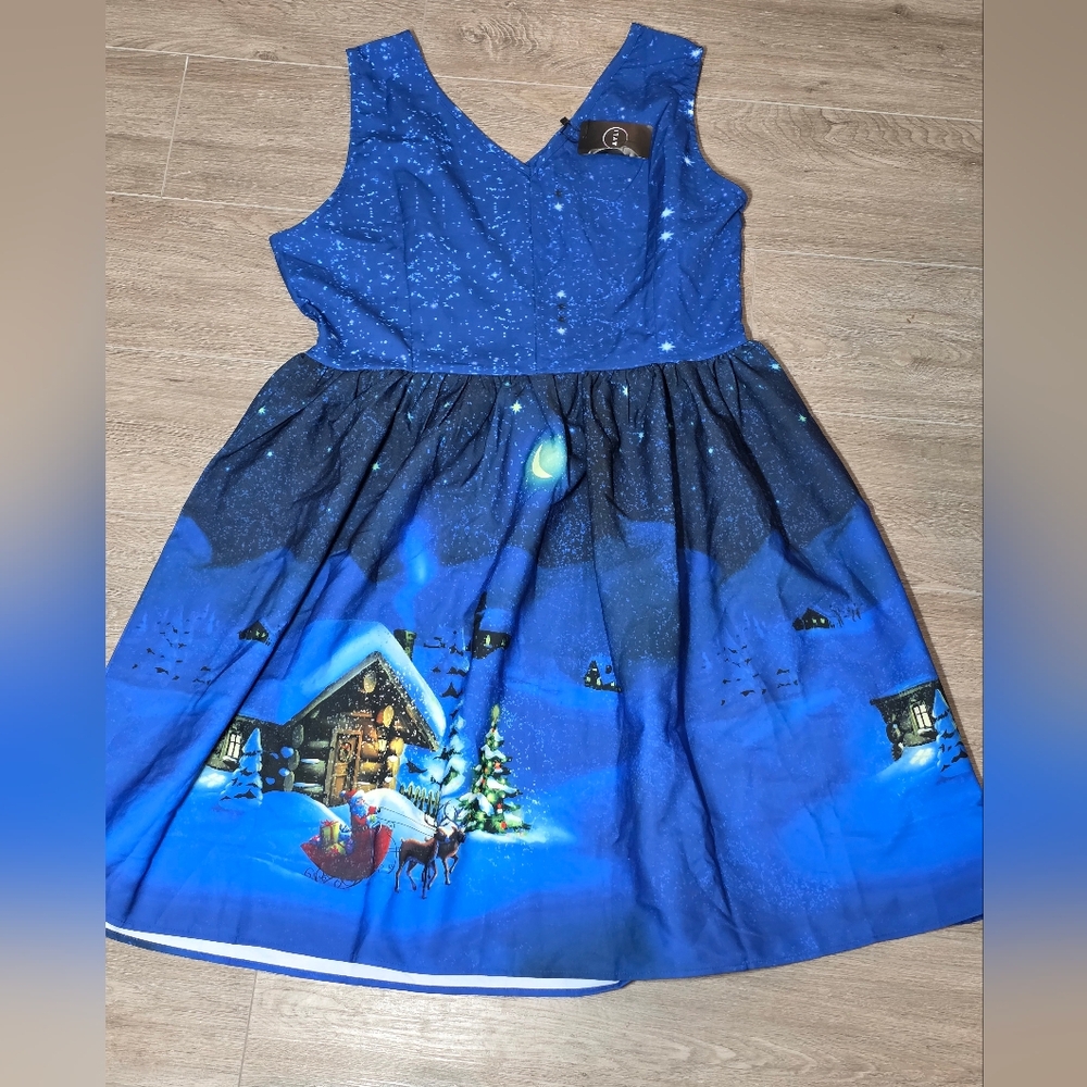 New Christmas Dress Size 20 Santa Reindeer NWT